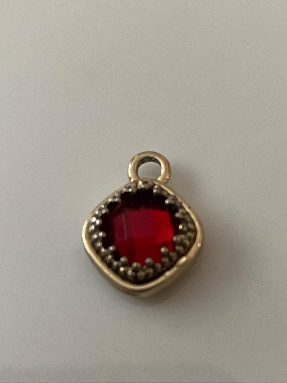 Napier Gold-Tone Ruby-Red Faceted Pendant